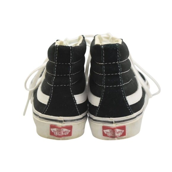 Vans Sk8 Hi High Top Skate Shoes Black White Mens 4 Womens 5.5 Canvas Suede - Picture 3 of 7